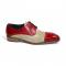 Duca Di Matiste "Lombardi" Red/Beige Genuine Italian Calf Leather Lace-Up Dress Shoes.